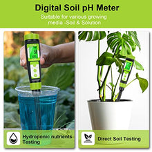Load image into Gallery viewer, YINMIK Digital Soil pH Meter for Gardeners, Soil Direct pH Tester for Plant Care, Measure pH of Solution Potting Soil Growing Media,Great for Indoor,Greenhouse,Outdoor,Garden, Lawn, Farming, Yard Use
