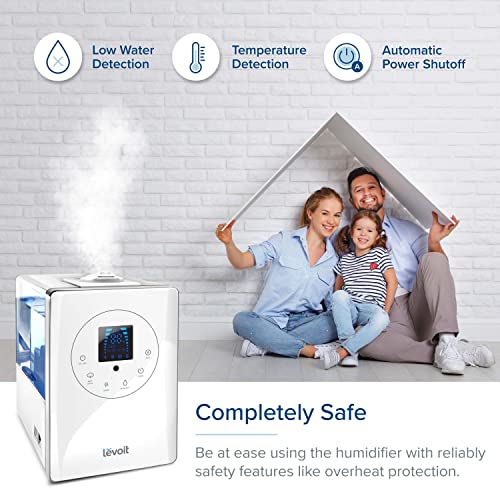 Levoit Smart Warm and Cool Mist Humidifier for Room, 6L Top Fill Air  Vaporizer for Large Rooms, LV600s, White