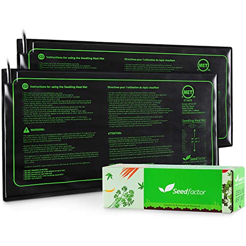 MET Certified 2 Pack Seedling Heat Mat, Seedfactor Waterproof Durable Germination Station Heat Mat, Warm Hydroponic Heating Pad for Indoor Home Gardening Seed Starter(10