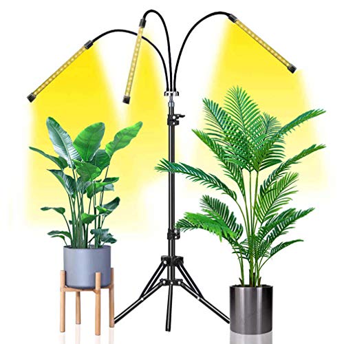 Grow Light Abonnylv 60W Led Tri Head Floor Plant Lights for Indoor Plants with Stand Full Spectrum Lamps Sunlike for Gardening Houseplants,Tripod Standing Adjustable 15-48 in & 3 Modes