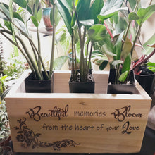 Load image into Gallery viewer, BEAUTIFUL MEMORIES - Engraved Wooden Planter - FREE SHIPPING
