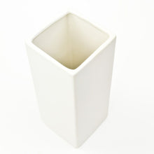 Load image into Gallery viewer, 12 inch tall White Square Vase
