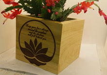 Load image into Gallery viewer, Sunshine Lostus Flower - Wooden engraved Planter
