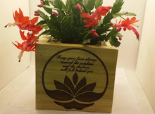 Load image into Gallery viewer, Sunshine Lostus Flower - Wooden engraved Planter

